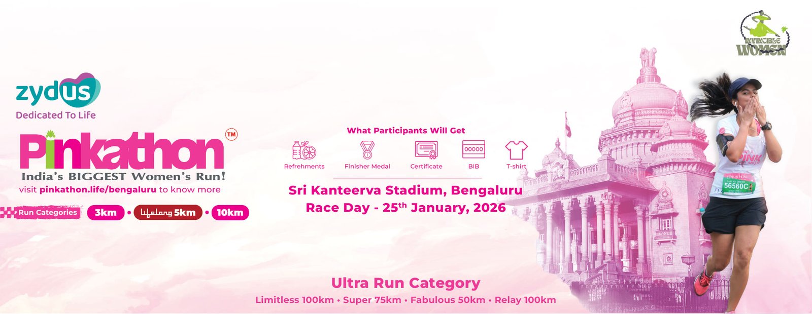 Zydus Pinkathon With Invincible Women’s Run Bangalore 2026