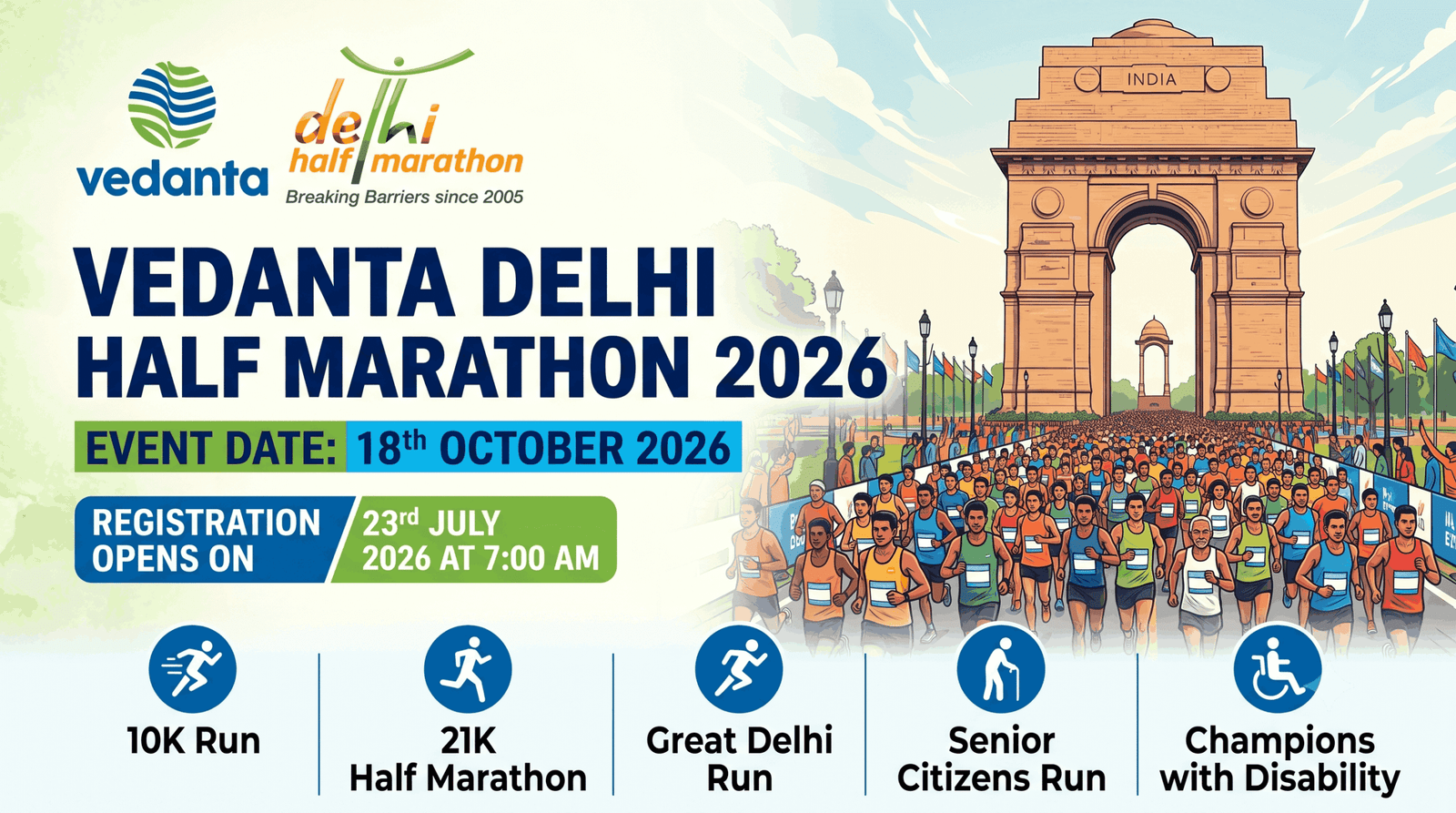 Vedanta Delhi Half Marathon | 18th October 2026
