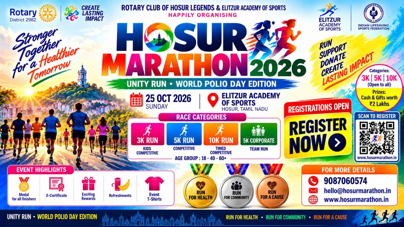 Hosur Marathon 2026 – Unity Run (World Polio Day Edition)